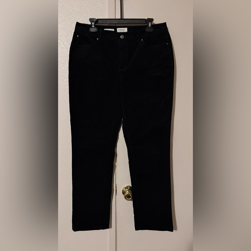 Charter Club Pant Shop Lexington Straight 10S 98% Cotton Black Corduroy Pants